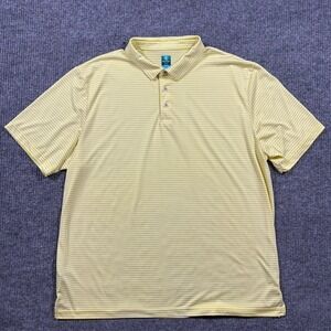 Pro Tour Cool Play Mens Polo Shirt XXL Yellow Striped Short Sleeve Activewear